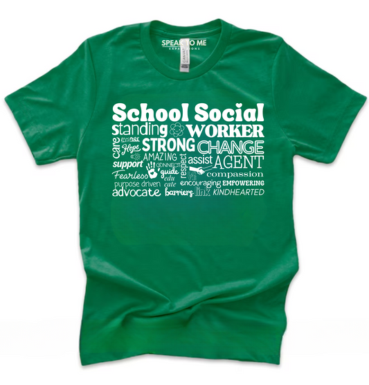 School Social Worker Words T-Shirt
