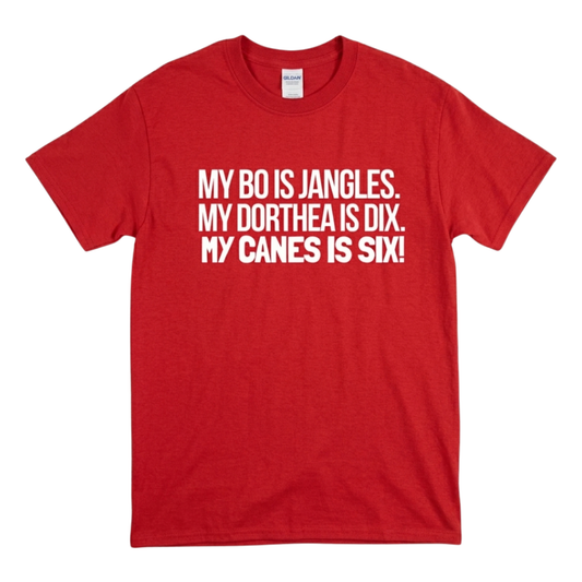 Hurricanes: My Bo is Jangles My Dorthea is Dix, My Canes is Six T-Shirt